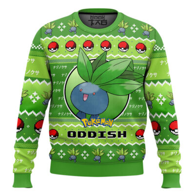 Hooktab Pokemon Gen 1 Oddish Ugly Christmas Sweater