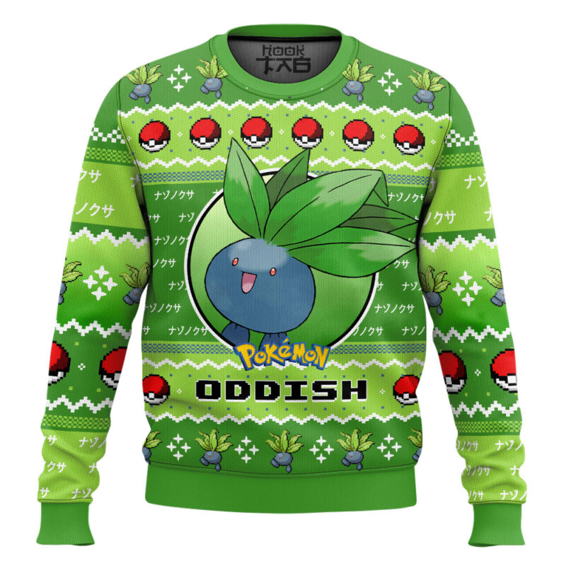 Hooktab Pokemon Gen 1 Oddish Ugly Christmas Sweater