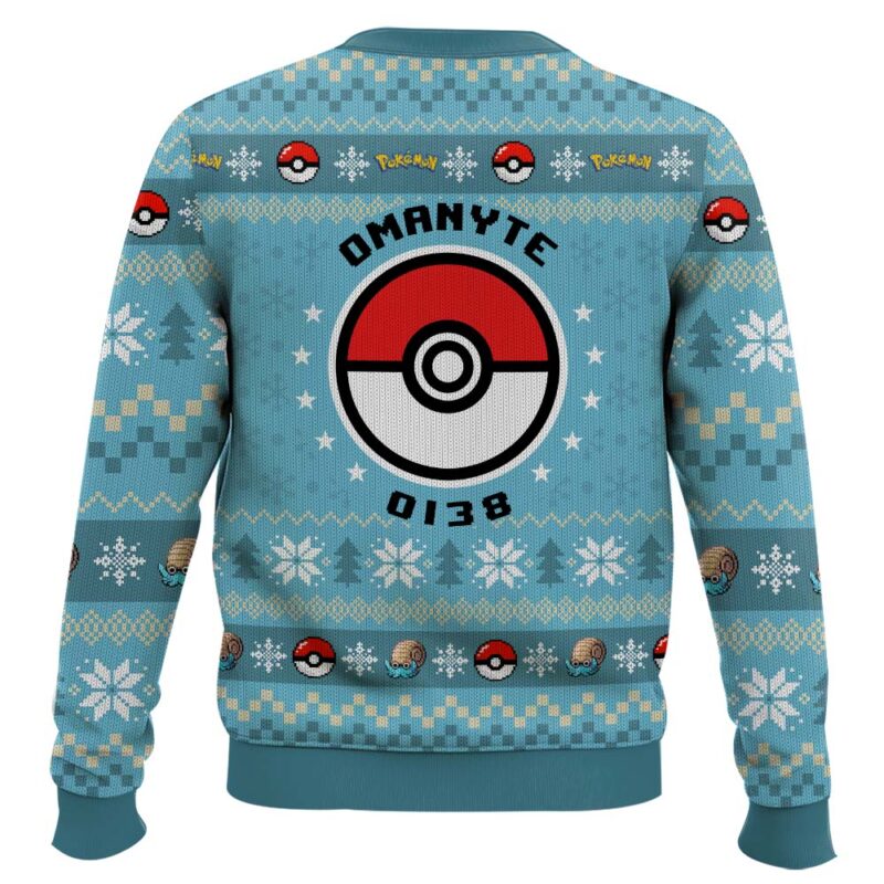 Hooktab Pokemon Gen 1 Omanyte Ugly Christmas Sweater Hooktab Pokemon Gen 1 Omanyte Ugly Christmas Sweater