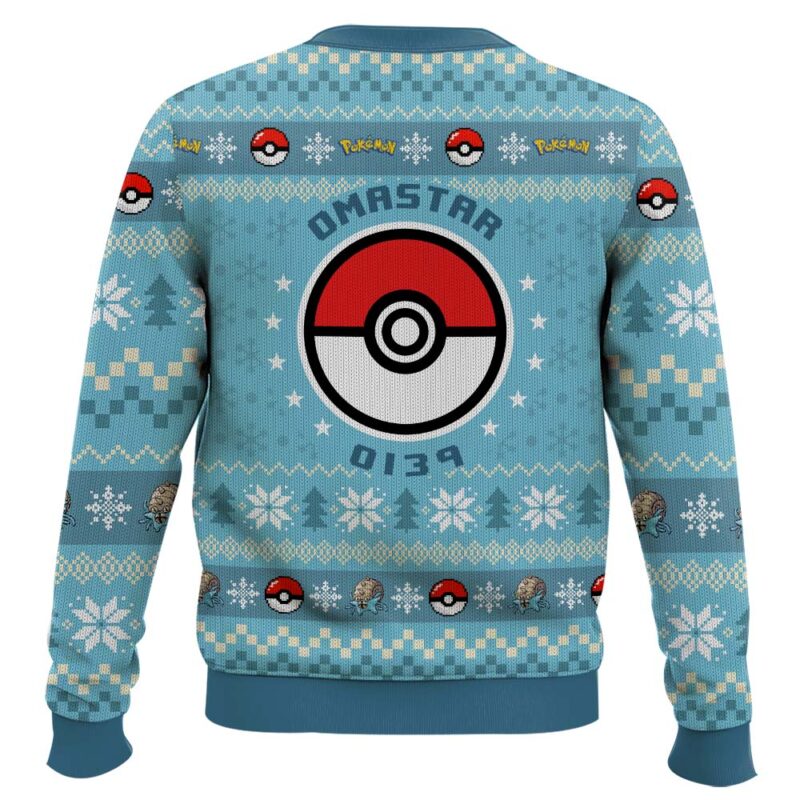 Hooktab Pokemon Gen 1 Omastar Ugly Christmas Sweater Hooktab Pokemon Gen 1 Omastar Ugly Christmas Sweater