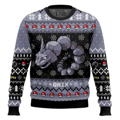 Hooktab Pokemon Gen 1 Onix Ugly Christmas Sweater