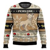 Hooktab Pokemon Gen 1 Persian Ugly Christmas Sweater