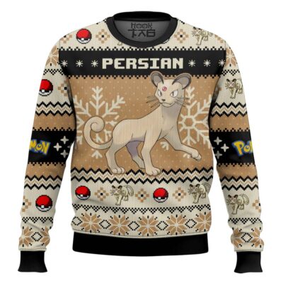 Hooktab Pokemon Gen 1 Persian Ugly Christmas Sweater