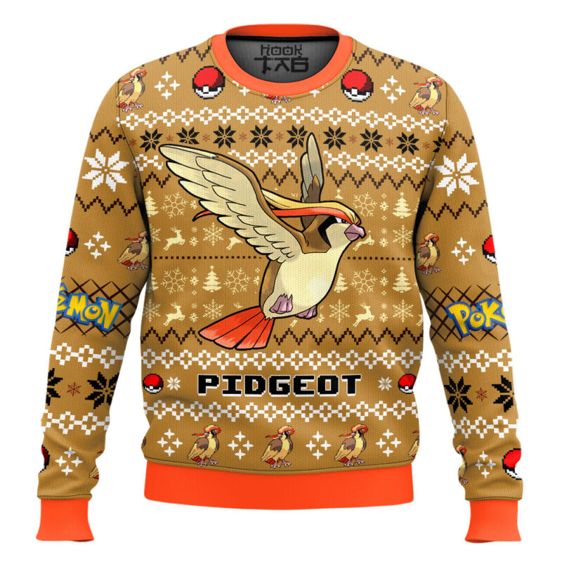 Hooktab Pokemon Gen 1 Pidgeot Ugly Christmas Sweater