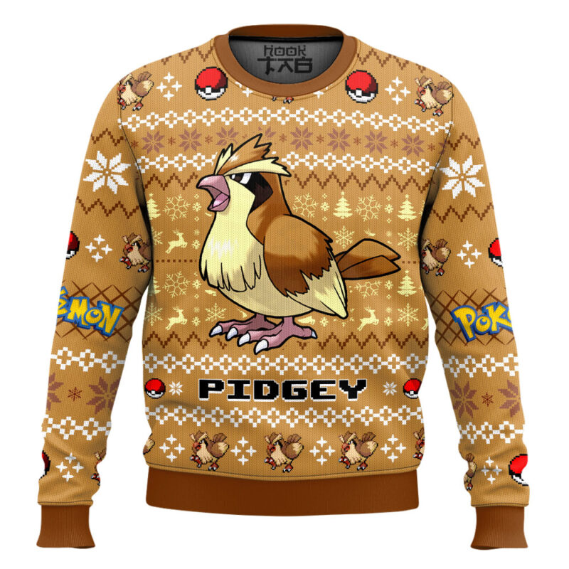 Hooktab Pokemon Gen 1 Pidgey Ugly Christmas Sweater
