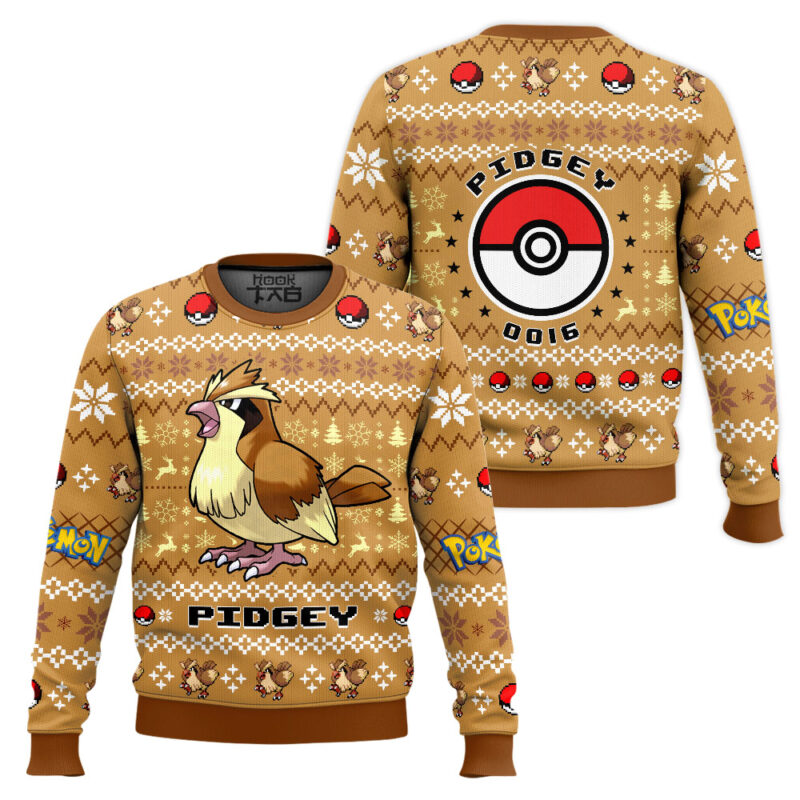 Hooktab Pokemon Gen 1 Pidgey Ugly Christmas Sweater Hooktab Pokemon Gen 1 Pidgey Ugly Christmas Sweater