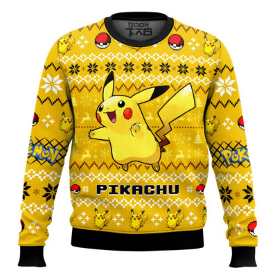 Hooktab Pokemon Gen 1 Pikachu Ugly Christmas Sweater