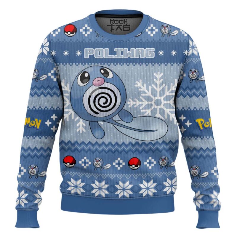 Hooktab Pokemon Gen 1 Poliwag Ugly Christmas Sweater