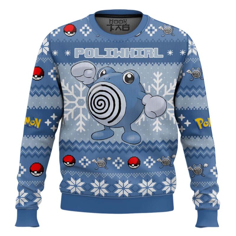 Hooktab Pokemon Gen 1 Poliwhirl Ugly Christmas Sweater