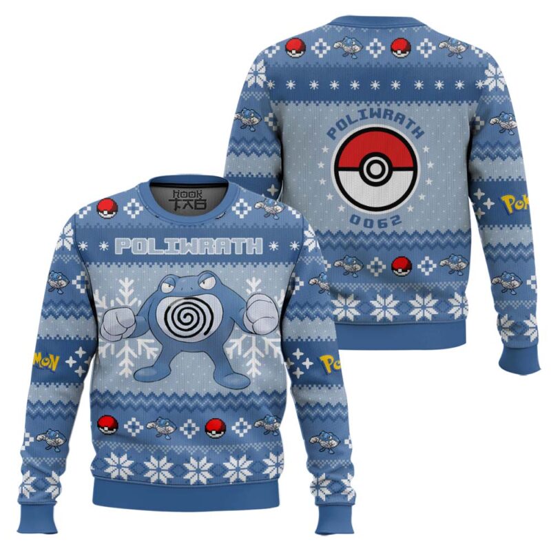 Hooktab Pokemon Gen 1 Poliwrath Ugly Christmas Sweater Hooktab Pokemon Gen 1 Poliwrath Ugly Christmas Sweater