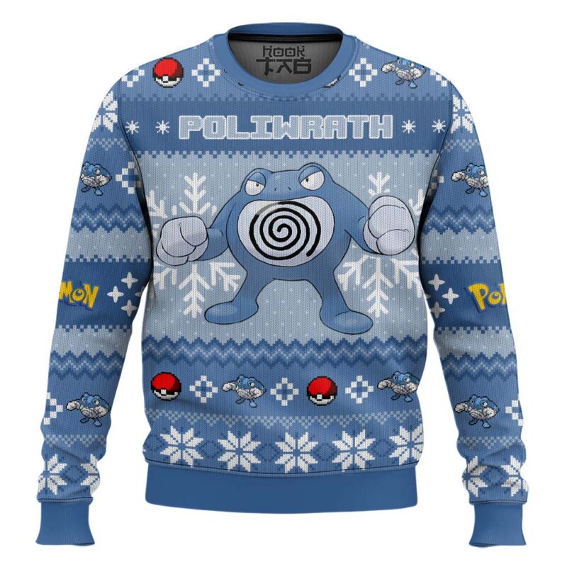 Hooktab Pokemon Gen 1 Poliwrath Ugly Christmas Sweater