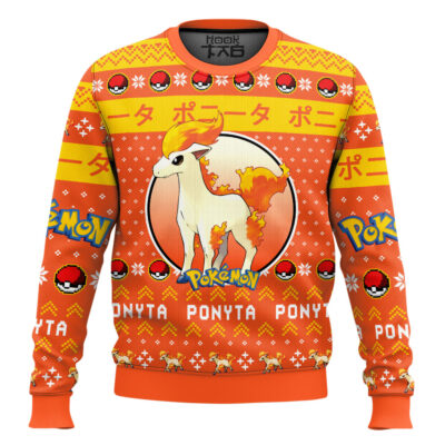 Hooktab Pokemon Gen 1 Ponyta Ugly Christmas Sweater