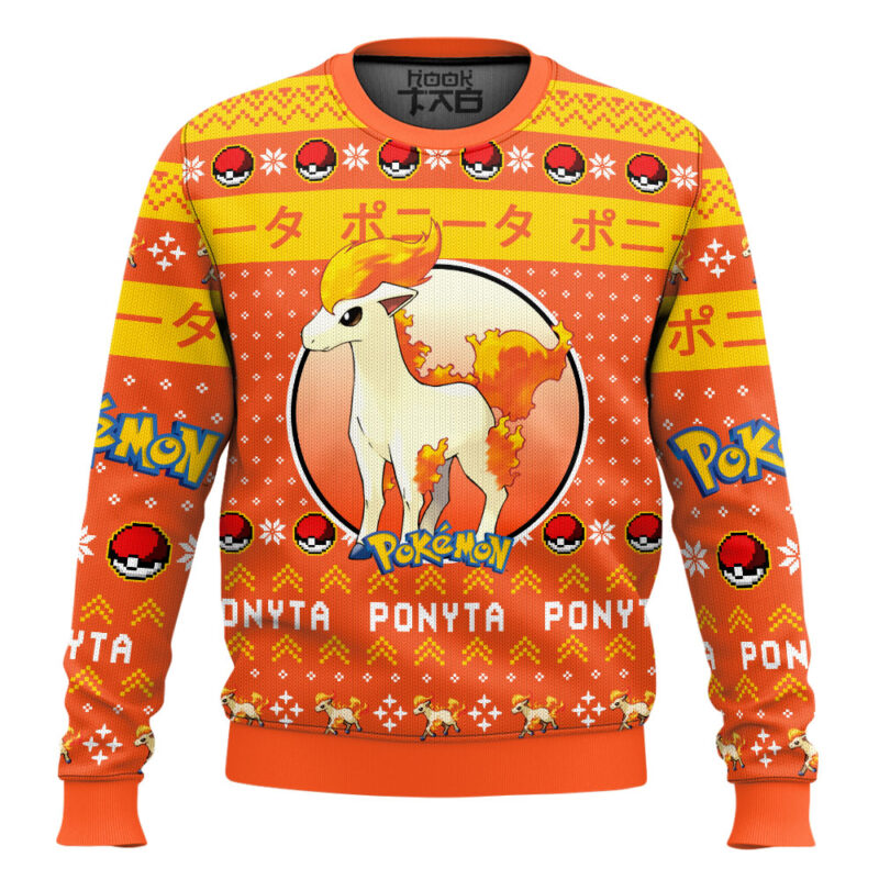 Hooktab Pokemon Gen 1 Ponyta Ugly Christmas Sweater