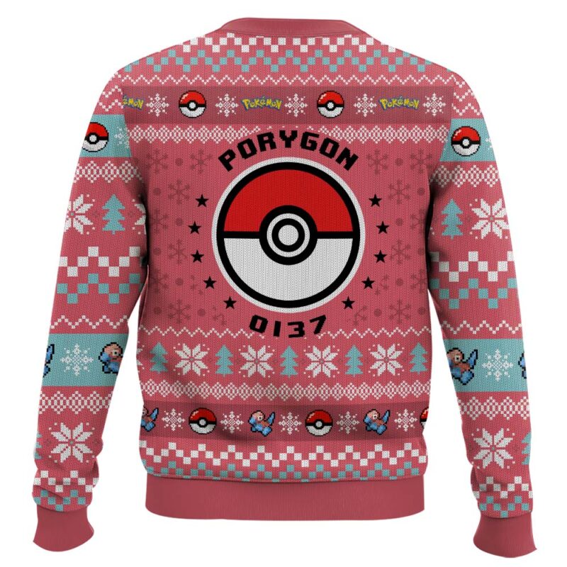 Hooktab Pokemon Gen 1 Porygon Ugly Christmas Sweater Hooktab Pokemon Gen 1 Porygon Ugly Christmas Sweater