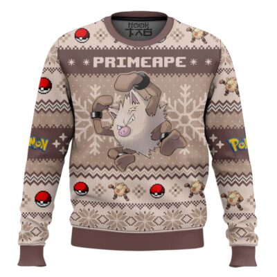 Hooktab Pokemon Gen 1 Primeape Ugly Christmas Sweater