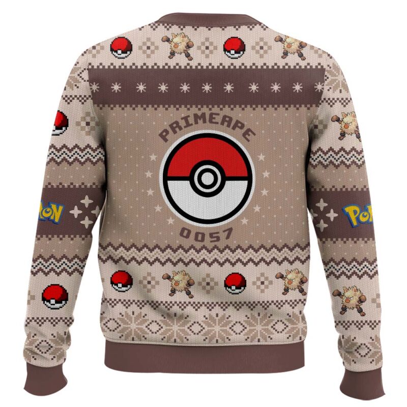 Hooktab Pokemon Gen 1 Primeape Ugly Christmas Sweater Hooktab Pokemon Gen 1 Primeape Ugly Christmas Sweater