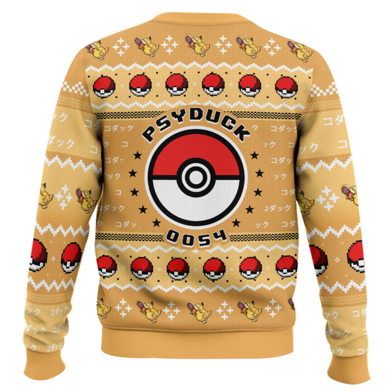 Hooktab Pokemon Gen 1 Psyduck Ugly Christmas Sweater Hooktab Pokemon Gen 1 Psyduck Ugly Christmas Sweater