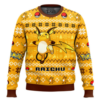 Hooktab Pokemon Gen 1 Raichu Ugly Christmas Sweater