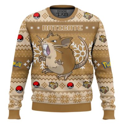 Hooktab Pokemon Gen 1 Raticate Ugly Christmas Sweater