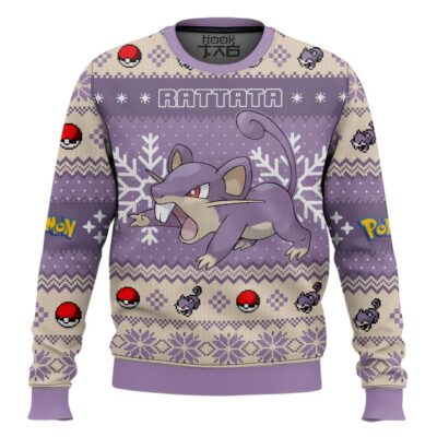 Hooktab Pokemon Gen 1 Rattata Ugly Christmas Sweater