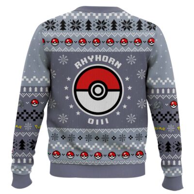 Hooktab Pokemon Gen 1 Rhyhorn Ugly Christmas Sweater