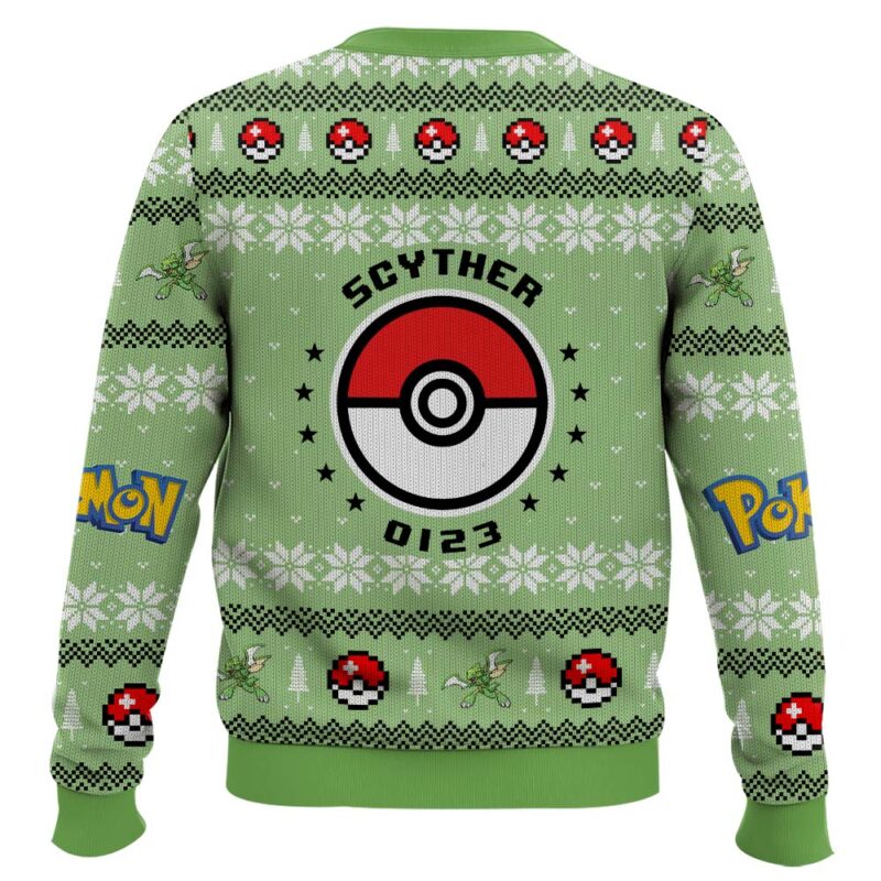 Hooktab Pokemon Gen 1 Scyther Ugly Christmas Sweater Hooktab Pokemon Gen 1 Scyther Ugly Christmas Sweater