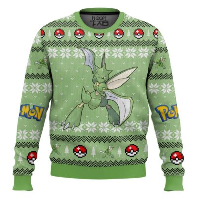 Hooktab Pokemon Gen 1 Scyther Ugly Christmas Sweater