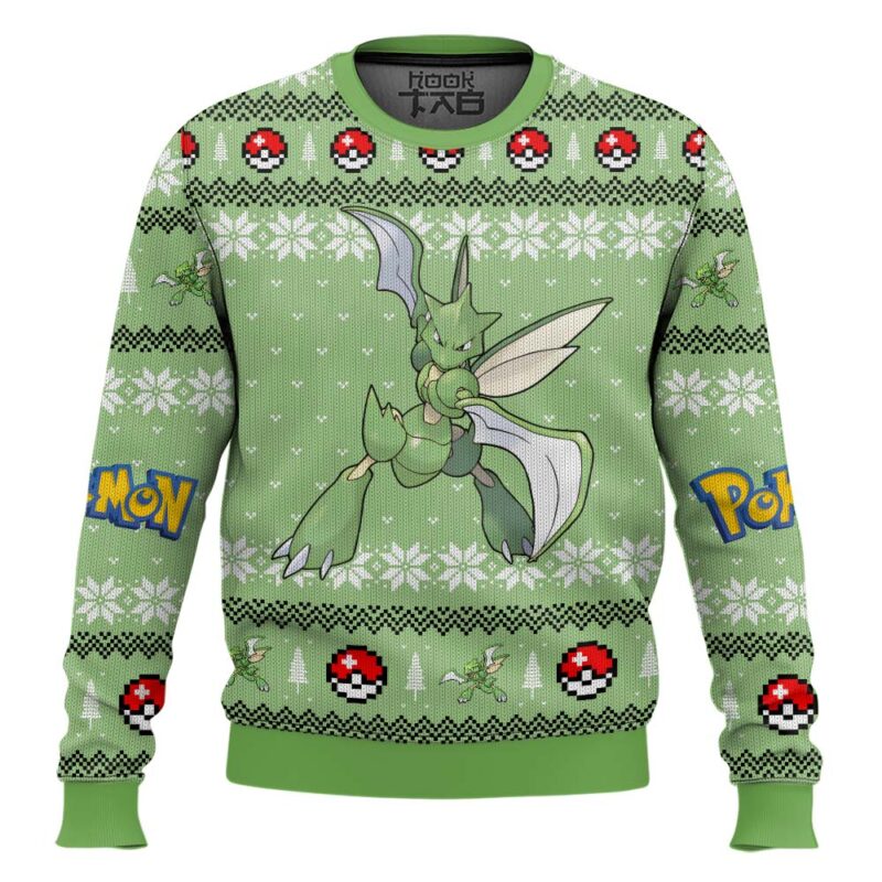 Hooktab Pokemon Gen 1 Scyther Ugly Christmas Sweater