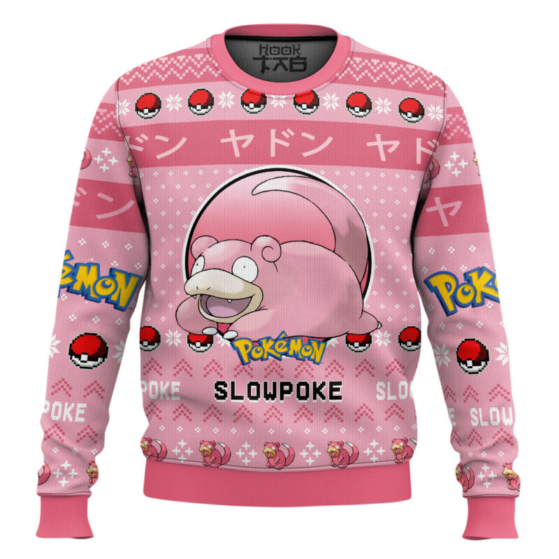 Hooktab Pokemon Gen 1 Slowpoke Ugly Christmas Sweater