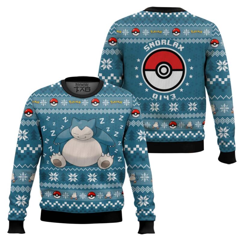 Hooktab Pokemon Gen 1 Snorlax Ugly Christmas Sweater Hooktab Pokemon Gen 1 Snorlax Ugly Christmas Sweater