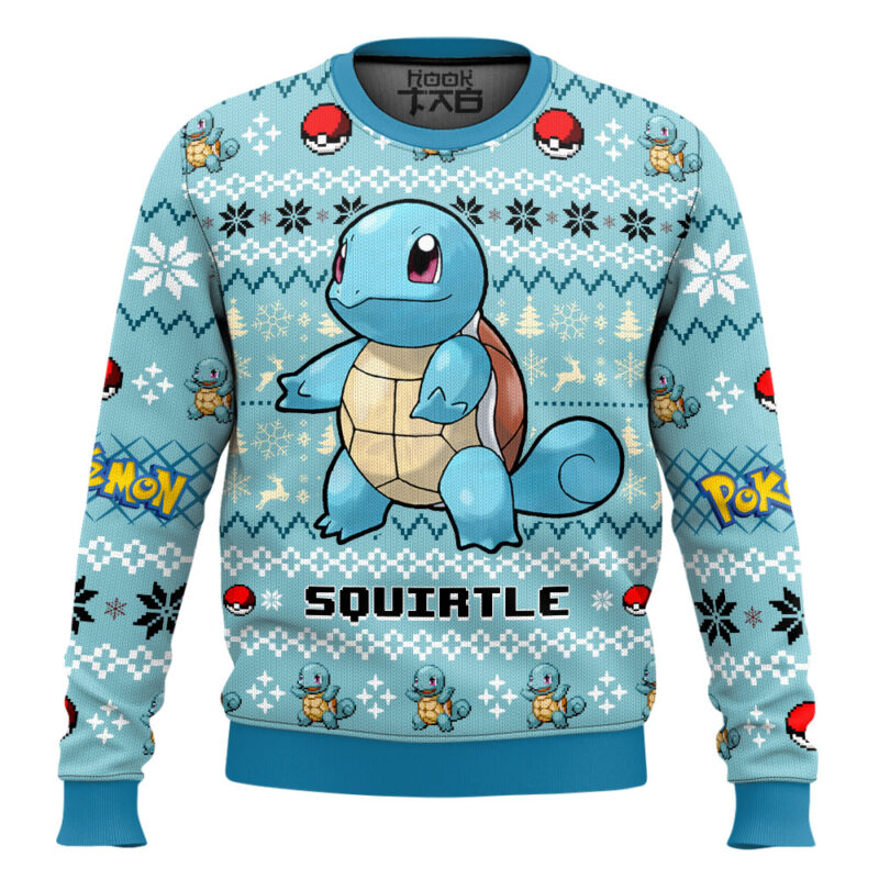 Hooktab Pokemon Gen 1 Squirtle Ugly Christmas Sweater