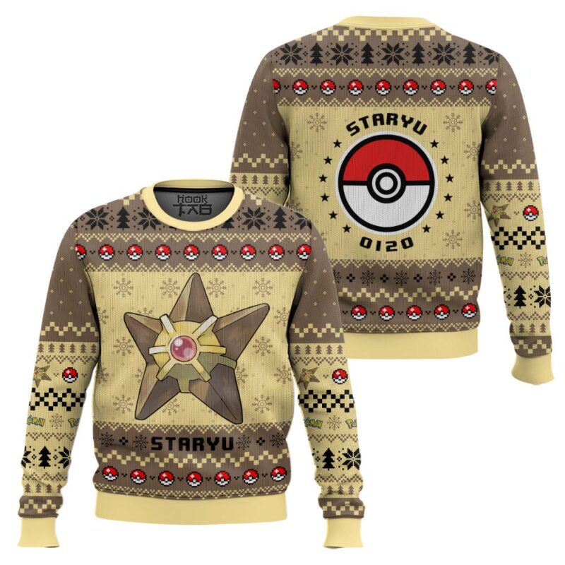 Hooktab Pokemon Gen 1 Staryu Ugly Christmas Sweater Hooktab Pokemon Gen 1 Staryu Ugly Christmas Sweater