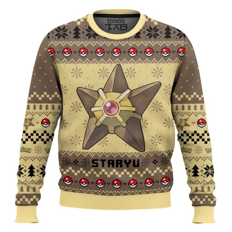 Hooktab Pokemon Gen 1 Staryu Ugly Christmas Sweater