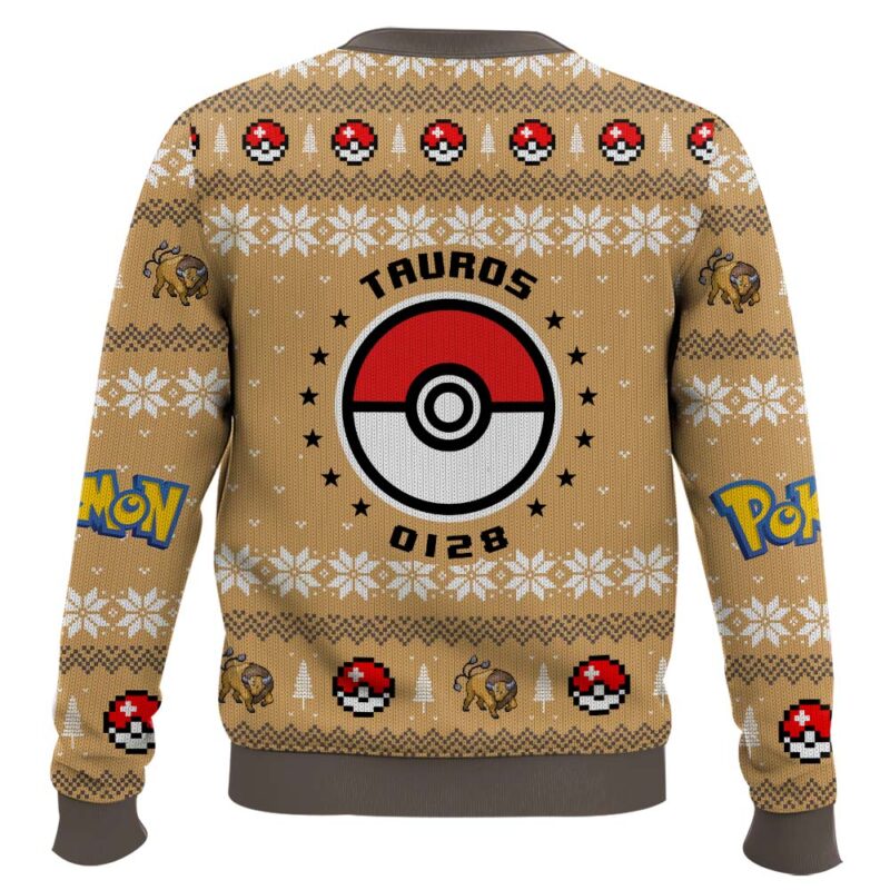 Hooktab Pokemon Gen 1 Tauros Ugly Christmas Sweater Hooktab Pokemon Gen 1 Tauros Ugly Christmas Sweater