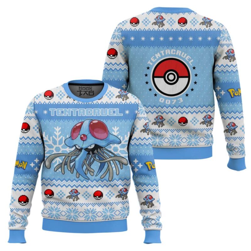 Hooktab Pokemon Gen 1 Tentacruel Ugly Christmas Sweater Hooktab Pokemon Gen 1 Tentacruel Ugly Christmas Sweater