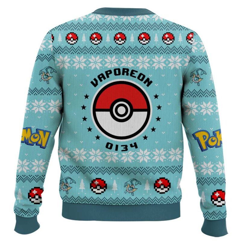 Hooktab Pokemon Gen 1 Vaporeon Ugly Christmas Sweater Hooktab Pokemon Gen 1 Vaporeon Ugly Christmas Sweater