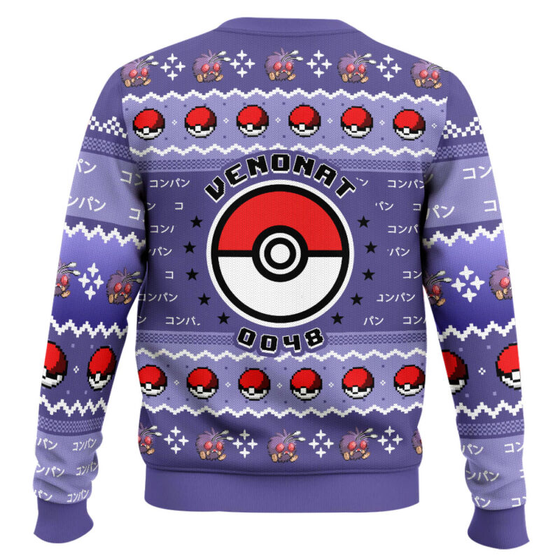 Hooktab Pokemon Gen 1 Venonat Ugly Christmas Sweater Hooktab Pokemon Gen 1 Venonat Ugly Christmas Sweater