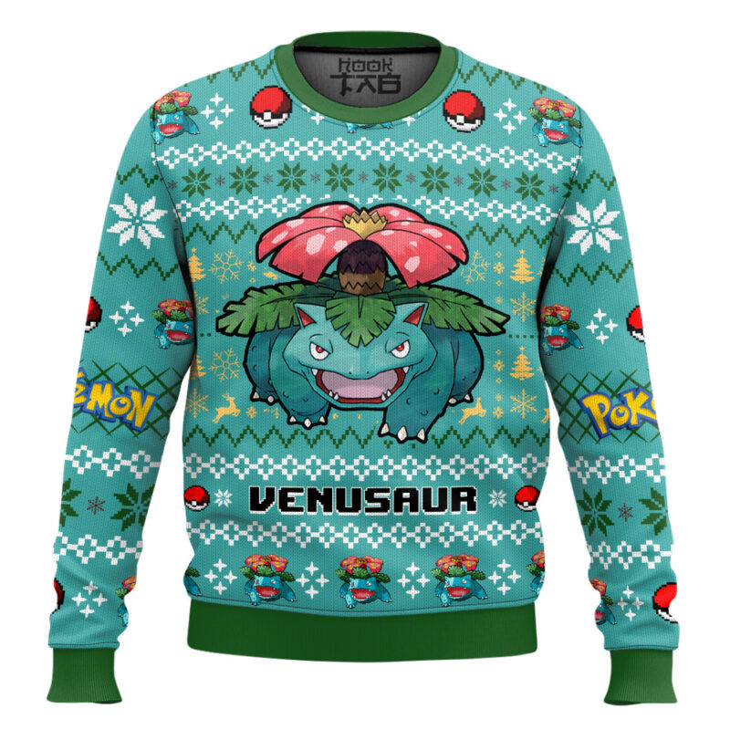 Hooktab Pokemon Gen 1 Venusaur Ugly Christmas Sweater