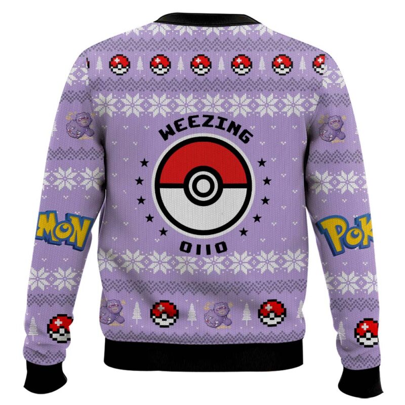 Hooktab Pokemon Gen 1 Weezing Ugly Christmas Sweater Hooktab Pokemon Gen 1 Weezing Ugly Christmas Sweater