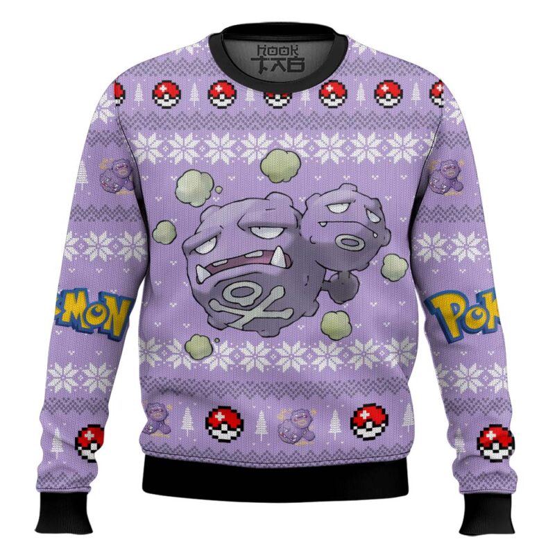 Hooktab Pokemon Gen 1 Weezing Ugly Christmas Sweater