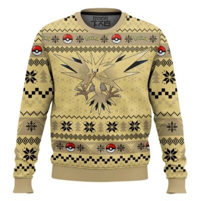 Hooktab Pokemon Gen 1 Zapdos Ugly Christmas Sweater