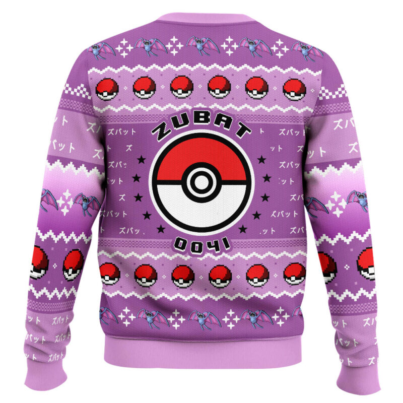 Hooktab Pokemon Gen 1 Zubat Ugly Christmas Sweater Hooktab Pokemon Gen 1 Zubat Ugly Christmas Sweater