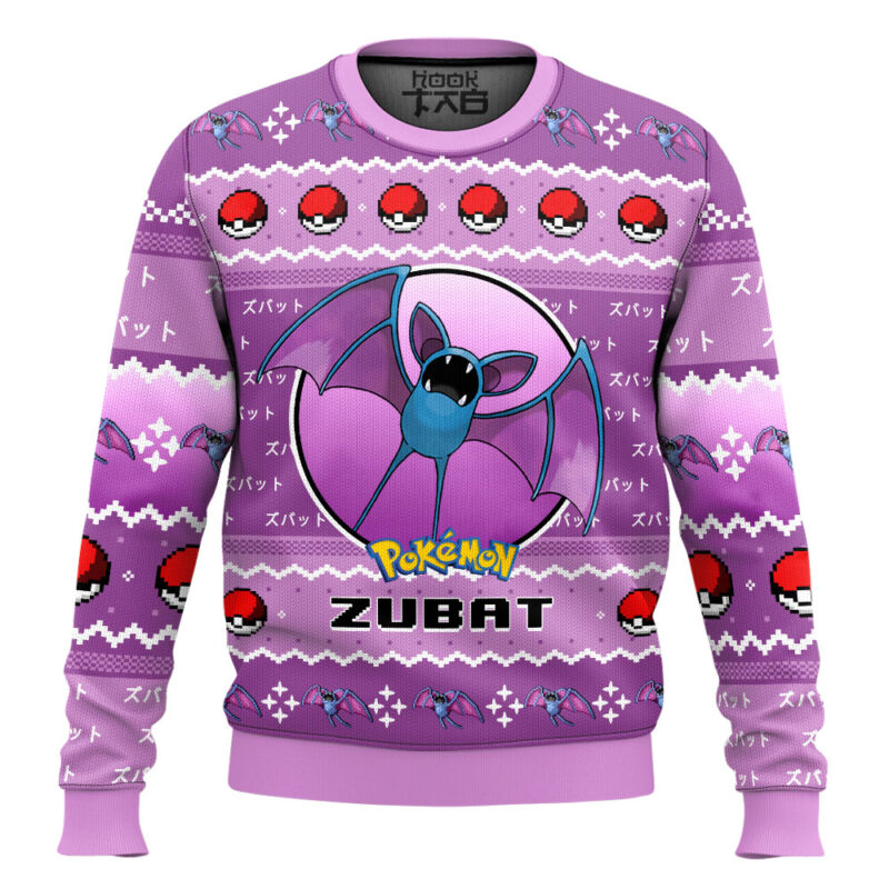 Hooktab Pokemon Gen 1 Zubat Ugly Christmas Sweater