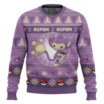 Hooktab Pokemon Gen 2 Aipom Ugly Christmas Sweater
