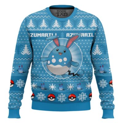 Hooktab Pokemon Gen 2 Azumarill Ugly Christmas Sweater