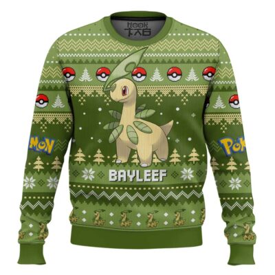 Hooktab Pokemon Gen 2 Bayleef Ugly Christmas Sweater