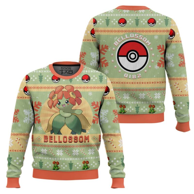 Hooktab Pokemon Gen 2 Bellossom Ugly Christmas Sweater Hooktab Pokemon Gen 2 Bellossom Ugly Christmas Sweater