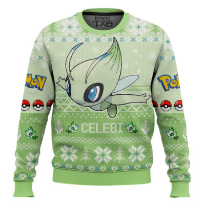 Hooktab Pokemon Gen 2 Celebi Ugly Christmas Sweater