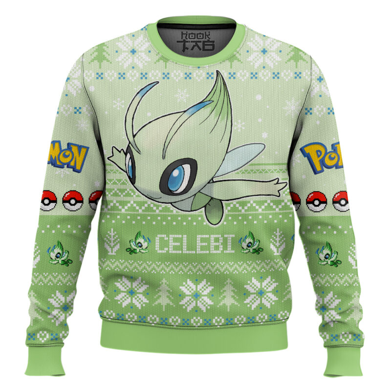 Hooktab Pokemon Gen 2 Celebi Ugly Christmas Sweater