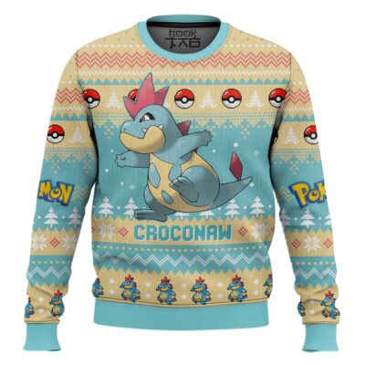 Hooktab Pokemon Gen 2 Croconaw Ugly Christmas Sweater